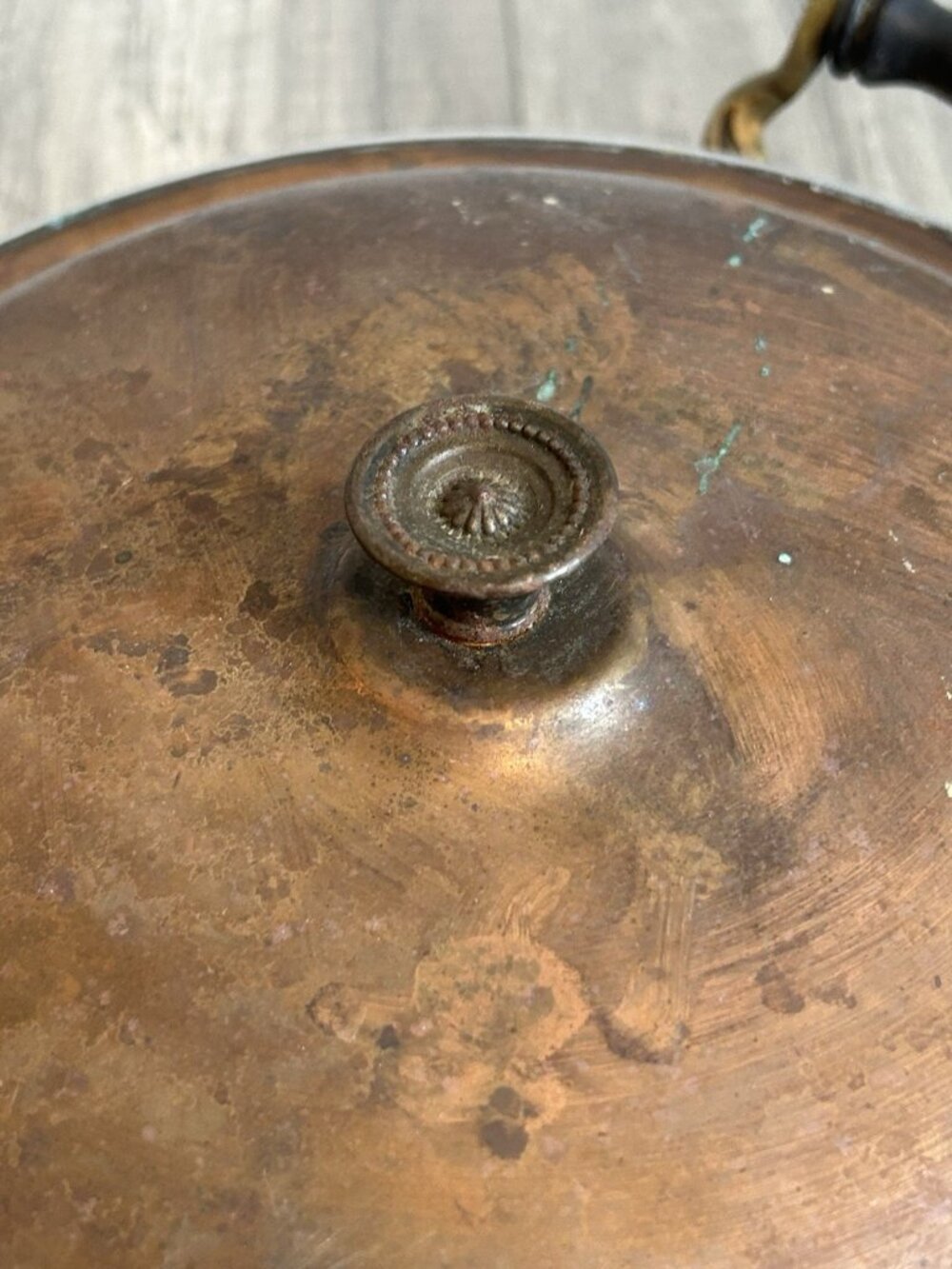 Vintage Manning Bowman Copper Pan Lid Handles Rustic Patina AS IS Cottagecore - Picture 16 of 16